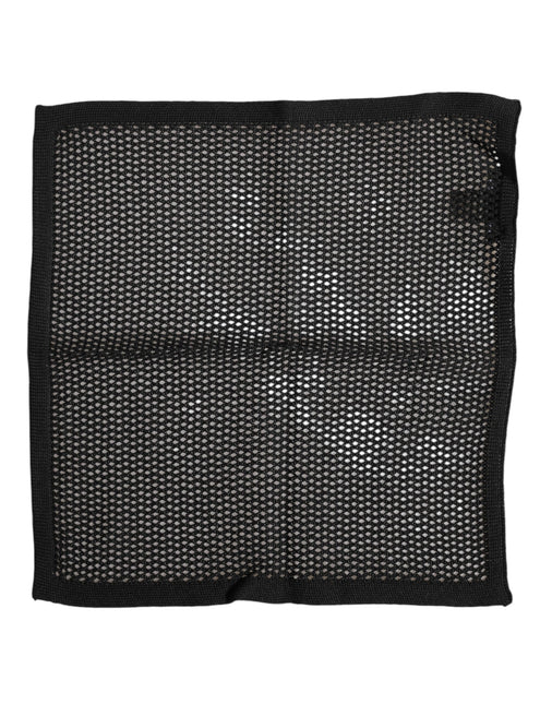 Dolce & Gabbana Black Patterned Cotton Square Foulard Scarf Dolce & Gabbana