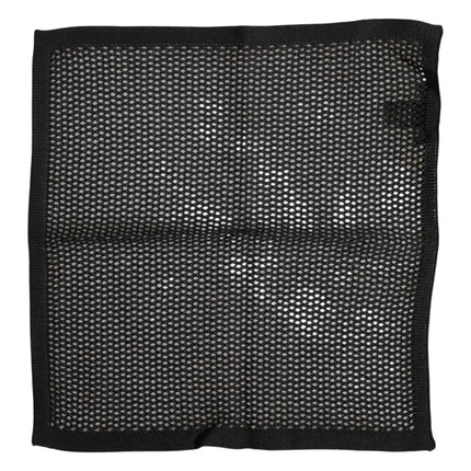 Dolce & Gabbana Black Patterned Cotton Square Foulard Scarf