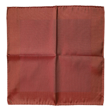 Dolce & Gabbana Orange Silk Square Men Foulard Scarf