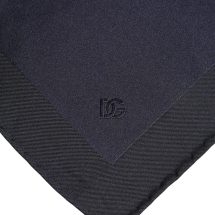 Dolce & Gabbana Dark Blue Silk Square Men Foulard Scarf