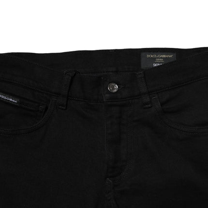 Dolce & Gabbana Black Cotton Stretch Skinny Men Denim Jeans