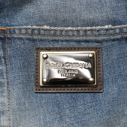 Dolce & Gabbana Blue Cotton Tattered Men Denim Jeans