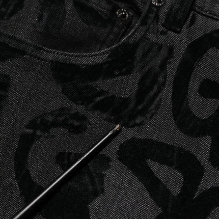 Dolce & Gabbana Gray Cotton DG Logo Straight Men Denim Jeans