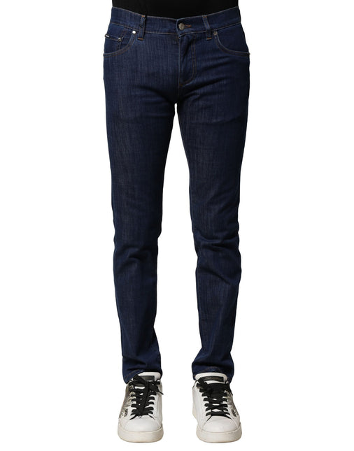 Dolce & Gabbana Blue Cotton Stretch Skinny Men Denim Jeans Dolce & Gabbana