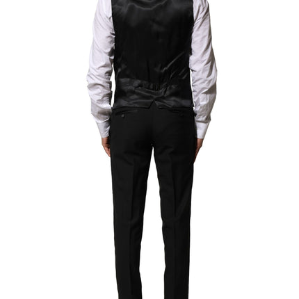 Dolce & Gabbana Black Wool 3 Piece Single Breasted Suit