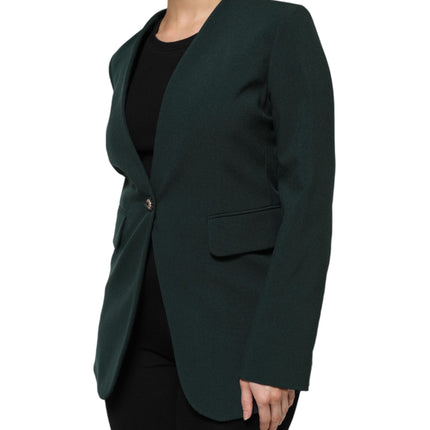 Maison Margiela Green Single Breasted One Button Coat Jacket