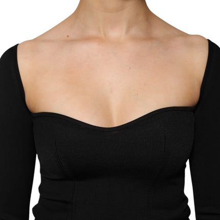 Dolce & Gabbana Black Viscose Long Sleeve Pullover Blouse Top