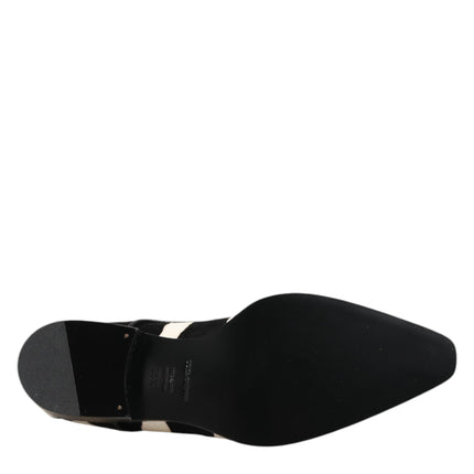 Dolce & Gabbana Black White Zebra Pony Fur Dress Shoes