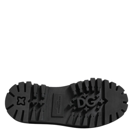 Dolce & Gabbana Black Patent Leather Trekking Derby Shoes