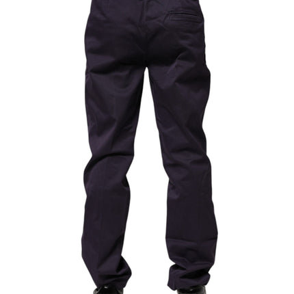 Incotex Dark Purple Mid Waist Casual Straight Pants