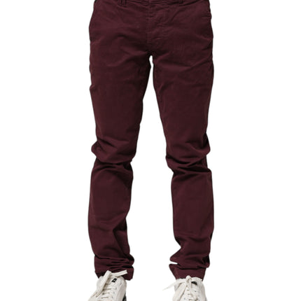 CYCLE Maroon Cotton Stretch Skinny Fit Men Denim Jeans