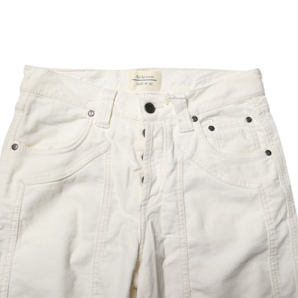 Jeckerson White Cotton Stretch Straight Fit Men Denim Jeans