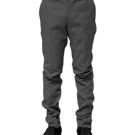 BENCIVENGA Black White Checkered Tapered Dress Pants