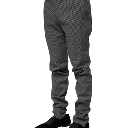 BENCIVENGA Black White Checkered Tapered Dress Pants