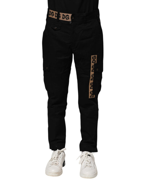 Dolce & Gabbana Black Cotton Cargo Casual Pants Dolce & Gabbana