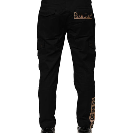 Dolce & Gabbana Black Cotton Cargo Casual Pants