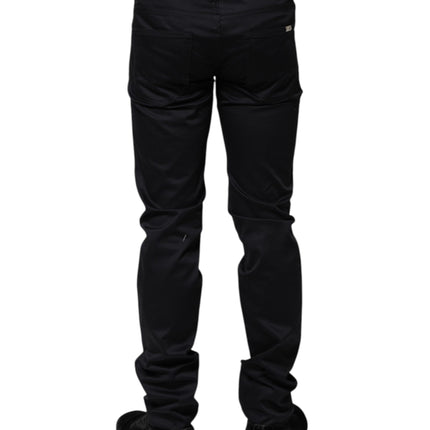 Dolce & Gabbana Black Cotton Skinny Mid Waist Pants