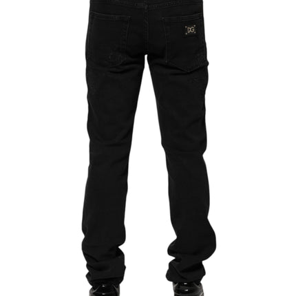 Dolce & Gabbana Black Cotton Skinny Men Denim Jeans