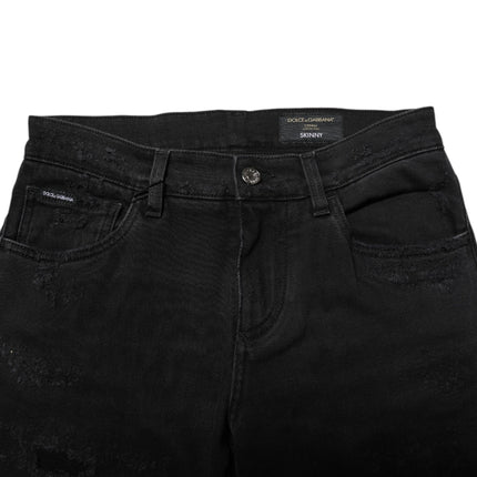 Dolce & Gabbana Black Cotton Skinny Men Denim Jeans