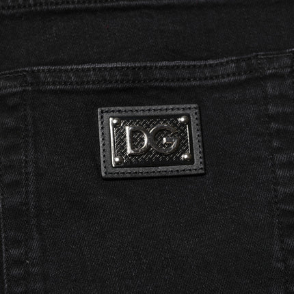 Dolce & Gabbana Black Cotton Skinny Men Denim Jeans