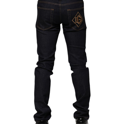 Dolce & Gabbana Black Cotton Skinny Men Denim Jeans