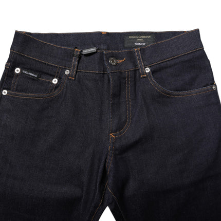 Dolce & Gabbana Black Cotton Skinny Men Denim Jeans