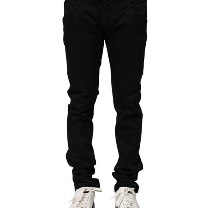Dolce & Gabbana Black Cotton Skinny Men Denim Jeans