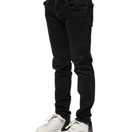 Dolce & Gabbana Black Cotton Skinny Men Denim Jeans