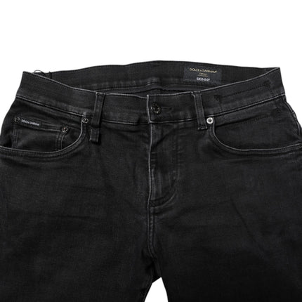 Dolce & Gabbana Black Cotton Skinny Men Denim Jeans