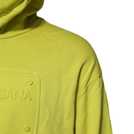 Dolce & Gabbana Green Cotton Hooded Logo Sweatshirt Sweater