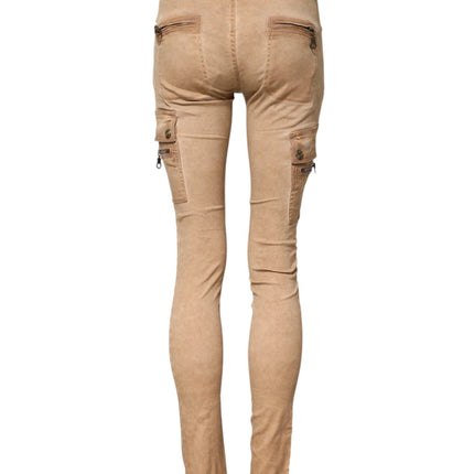 PLEIN SUD Brown Cotton Mid Waist Skinny Denim Jeans
