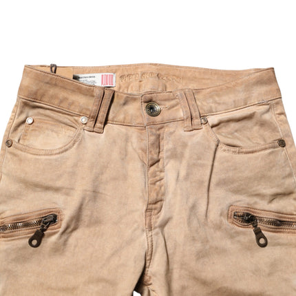 PLEIN SUD Brown Cotton Mid Waist Skinny Denim Jeans