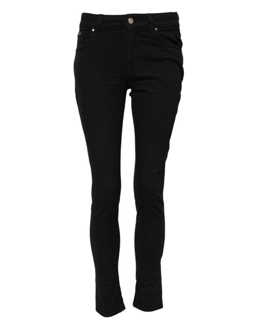 Dolce & Gabbana Black Cotton Skinny Mid Waisted Denim Jeans Dolce & Gabbana