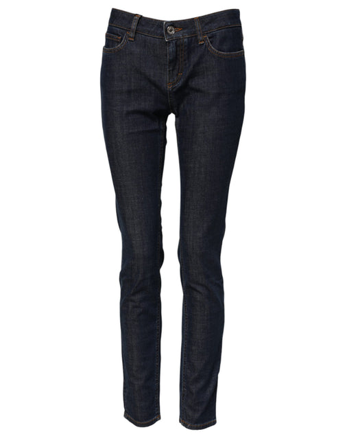 Dolce & Gabbana Blue Skinny Cotton Mid Waisted Denim Jeans Dolce & Gabbana