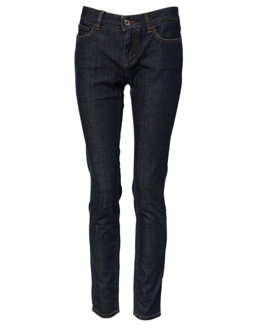 Dolce & Gabbana Blue Skinny Cotton Mid Waisted Denim Jeans Dolce & Gabbana