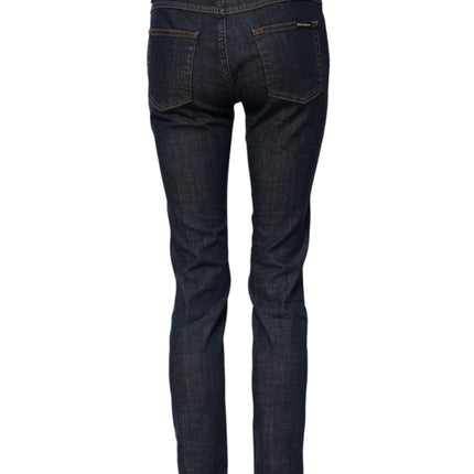 Dolce & Gabbana Blue Skinny Cotton Mid Waisted Denim Jeans
