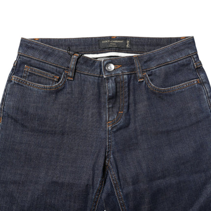 Dolce & Gabbana Blue Skinny Cotton Mid Waisted Denim Jeans