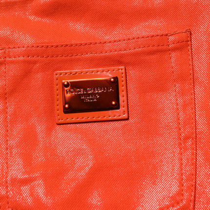 Dolce & Gabbana Orange Cotton High Waisted Denim Jeans