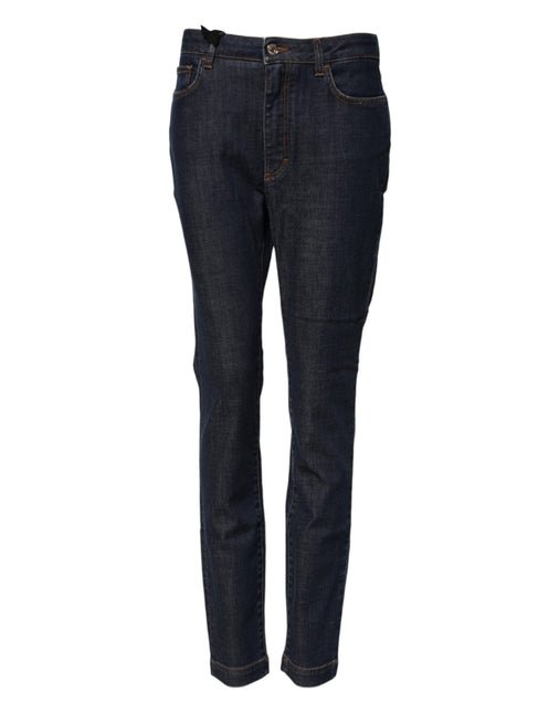 Dolce & Gabbana Blue Queen Patch AUDREY Mid Waist Denim Jeans Dolce & Gabbana