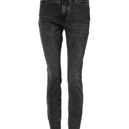 Dolce & Gabbana Gray Skinny Cotton Mid Waisted Denim Jeans