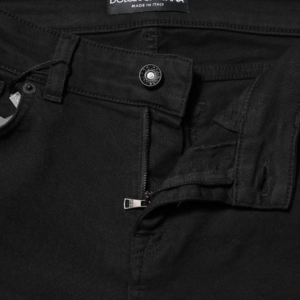Dolce & Gabbana Black Cotton Skinny Mid Waisted Denim Jeans