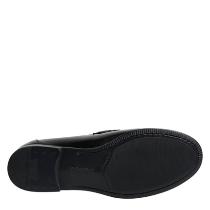 Dolce & Gabbana Black Leather Slip On Loafers Dress Shoes