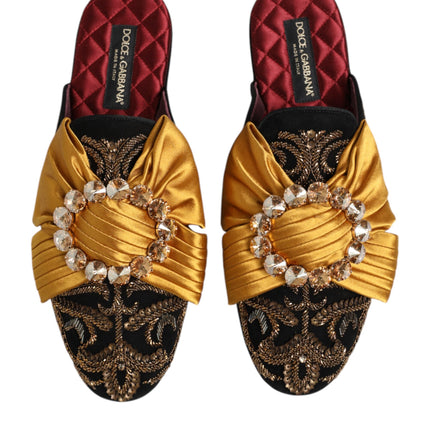Dolce & Gabbana Multicolor Embellished Flat Sandals Shoes