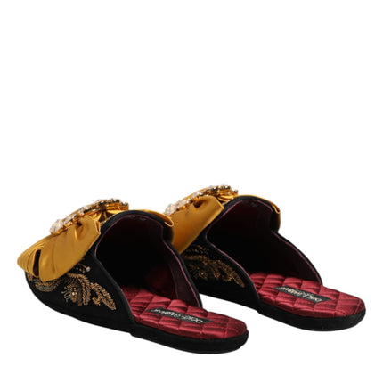 Dolce & Gabbana Multicolor Embellished Flat Sandals Shoes