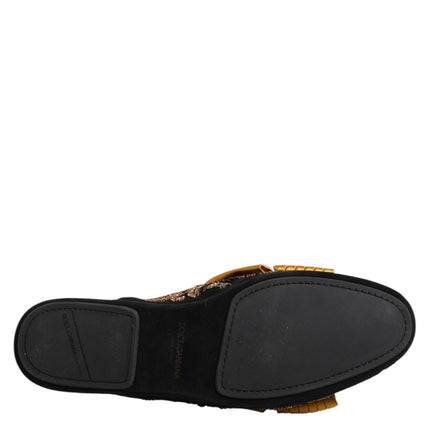 Dolce & Gabbana Multicolor Embellished Flat Sandals Shoes