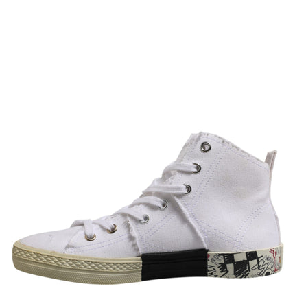 Maison Margiela White Lace Up Mid Top Women Sneakers Shoes