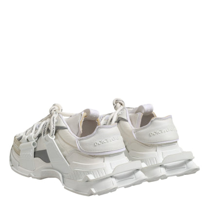 Dolce & Gabbana White Gray Low Top Space Sneakers Shoes