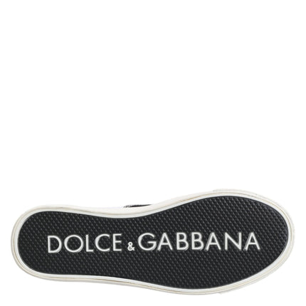 Dolce & Gabbana Black Cotton Canvas Lace Up Men Sneakers Shoes