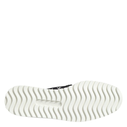 Dolce & Gabbana Black Slip On Printed Men Loafers Shoes