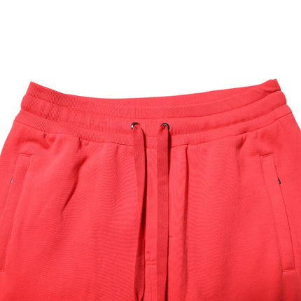 Dolce & Gabbana Red Cotton Men Jogger Sweatpants Pants